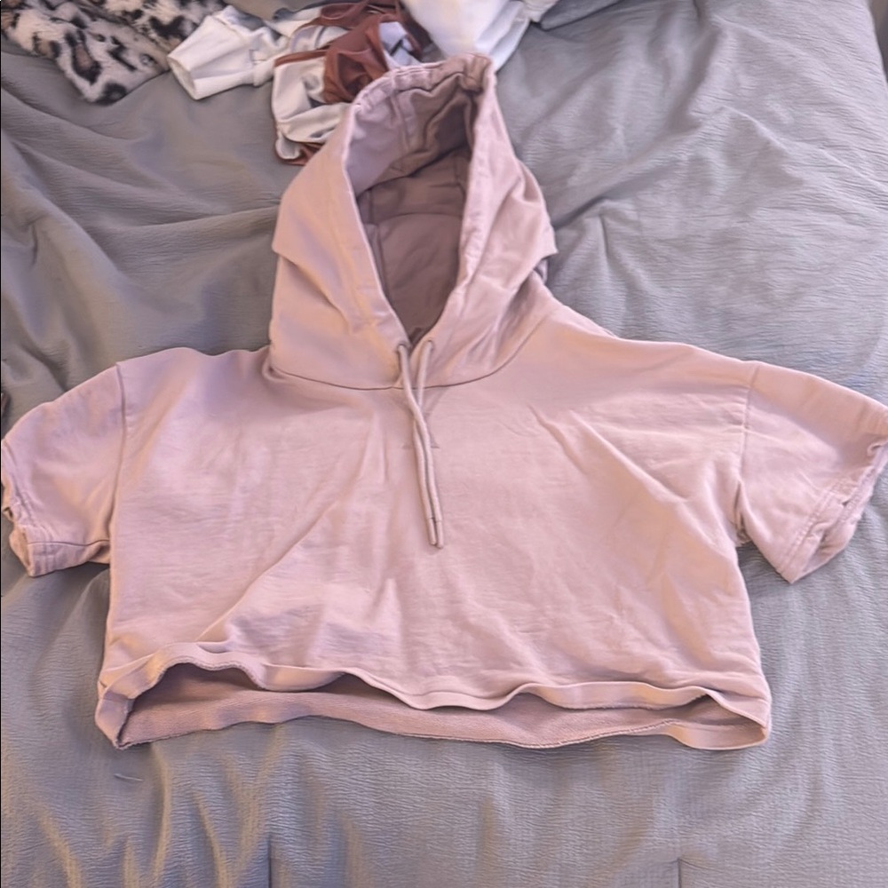 Gymshark Pink Crop Top Hoodie